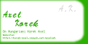axel korek business card